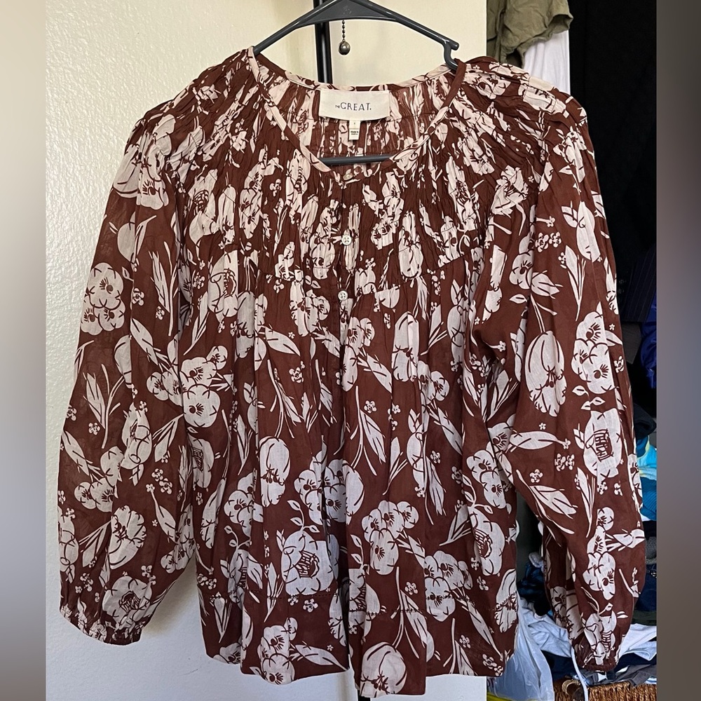 The Great. Printed Blouse